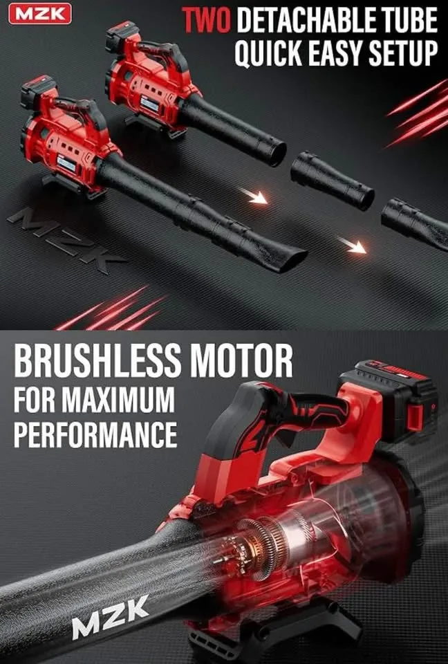 MZK 20V Brushless Leaf Blower, 600CFM Electric Cordless Leaf Blo image indicator(3)