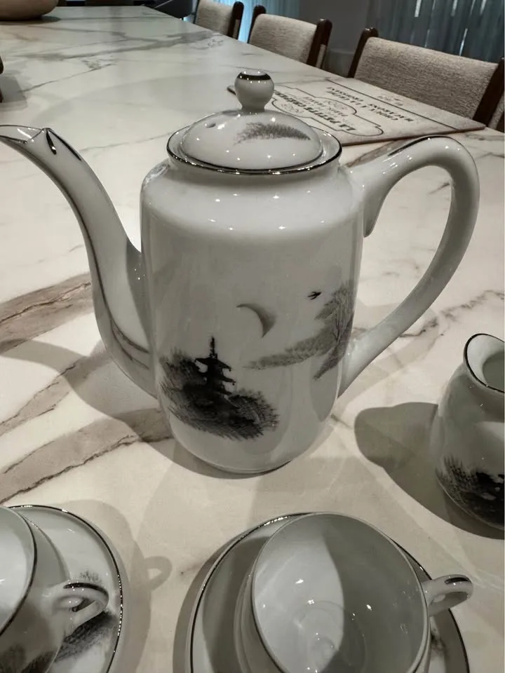 Kutani Japanese vintage porcelain tea set image indicator(2)