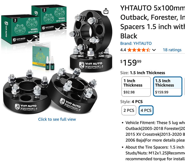 Wheel Spacers 1.5 inch YHTAUTO 5x100mm