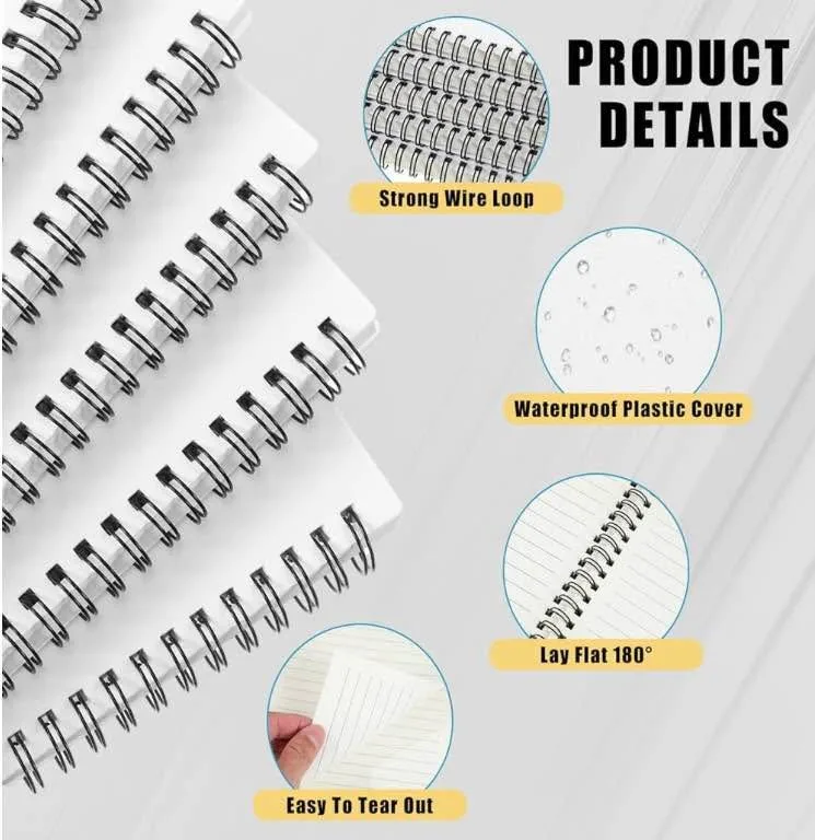 12 Pack Lined Paper Spiral Notebook 5.9 x 8.3 Inches Journal Whi image indicator(8)