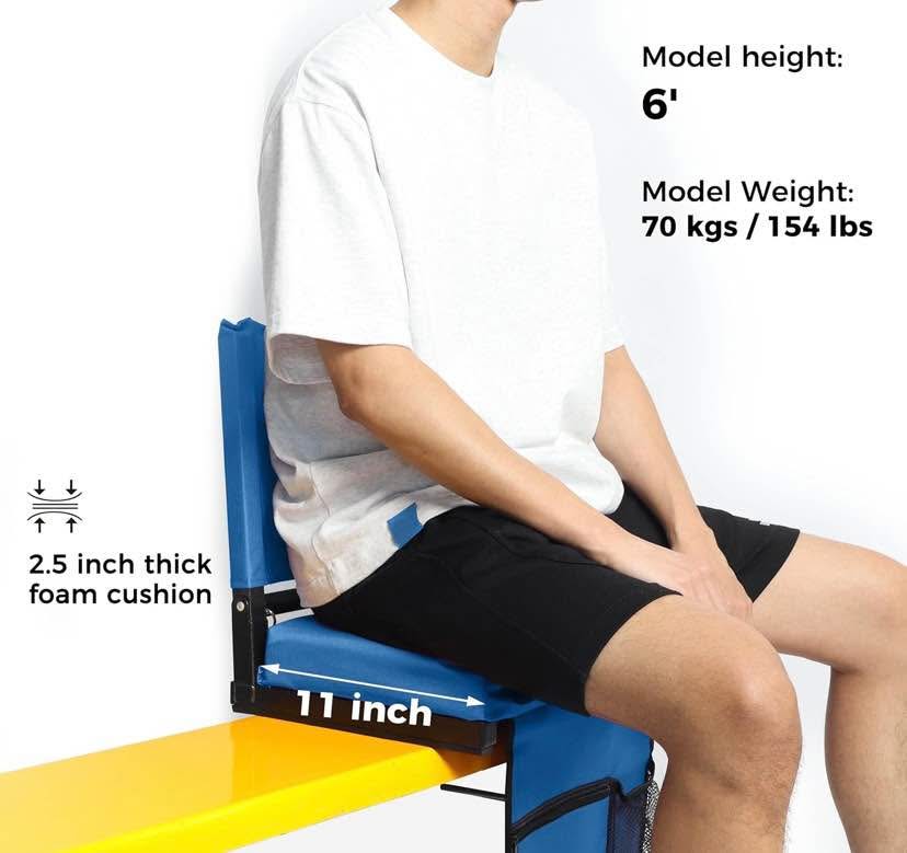 SPORT BEATS Stadium Seats with Back Support Bleacher Chairs with - photo 3