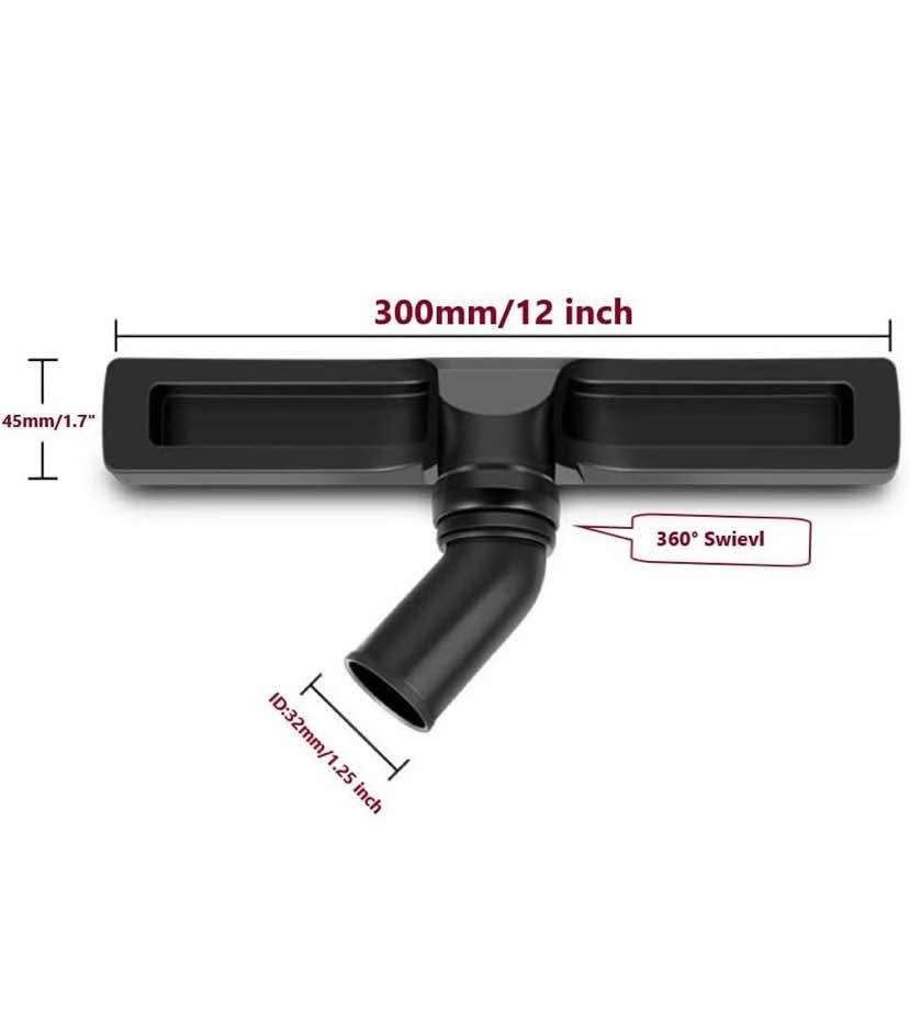 12" Universal Vacuum Cleaner Attachment 360° Swivel Floor Brush - photo 2