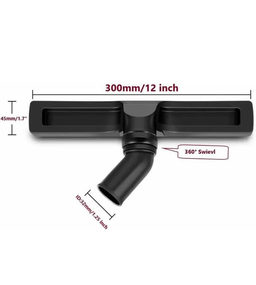 12" Universal Vacuum Cleaner Attachment 360° Swivel Floor Brush image indicator(2)