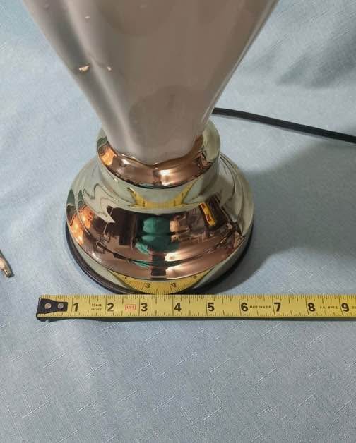 Beige Ceramic Standard Light Bulb Bedside Table Lamp with Off-Wh - photo 3