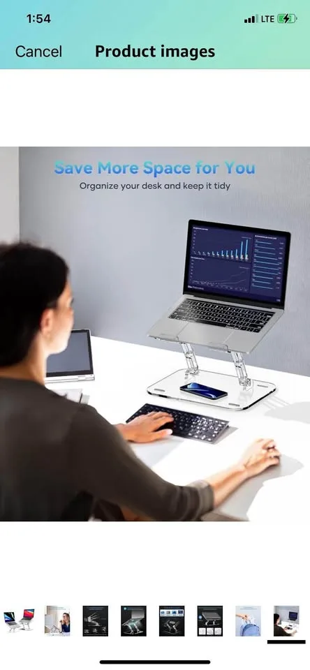 Adjustable Foldable Laptop Stand, Portable Ergonomic Computer St thumbnail