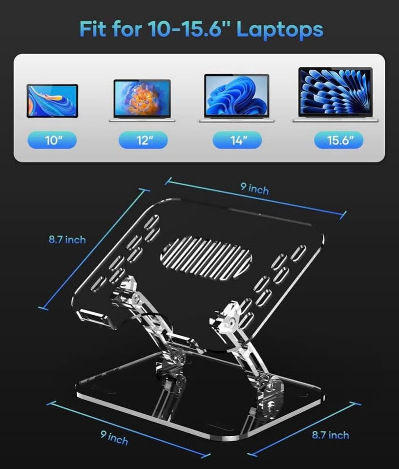 Adjustable Foldable Laptop Stand, Portable Ergonomic Computer St - photo 5