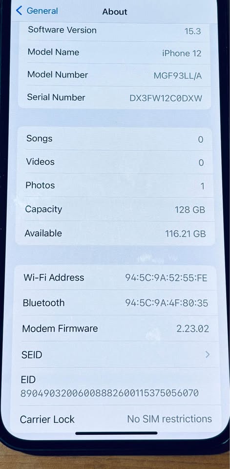 APPLE IPHONE 12 128GB Unlocked Fully Functional - photo 3