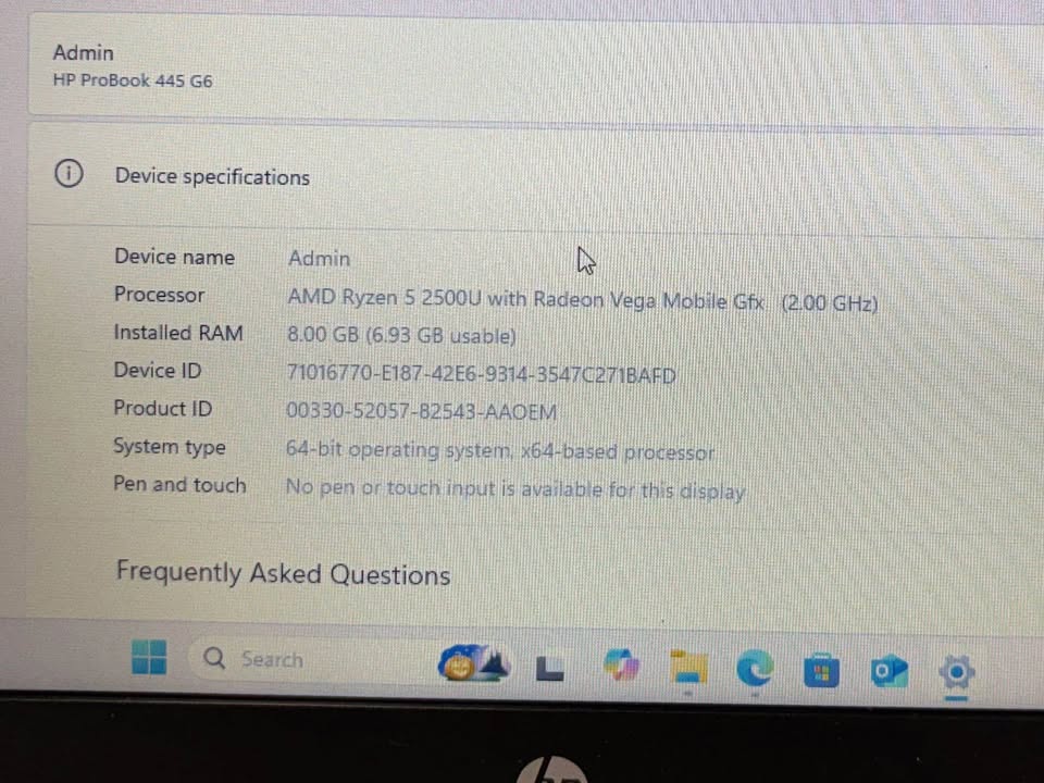 HP PROBOOK 445 G6 14” RYZEN 5 8GB 500GB SSD Radeon Vega 8 Graphi - photo 3