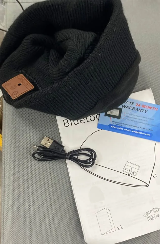 Bluetooth Beanie, Bluetooth V5.2 Wireless Knitted Winter hat, 24 image indicator(4)