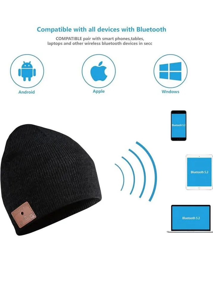 Bluetooth Beanie, Bluetooth V5.2 Wireless Knitted Winter hat, 24 image indicator(5)