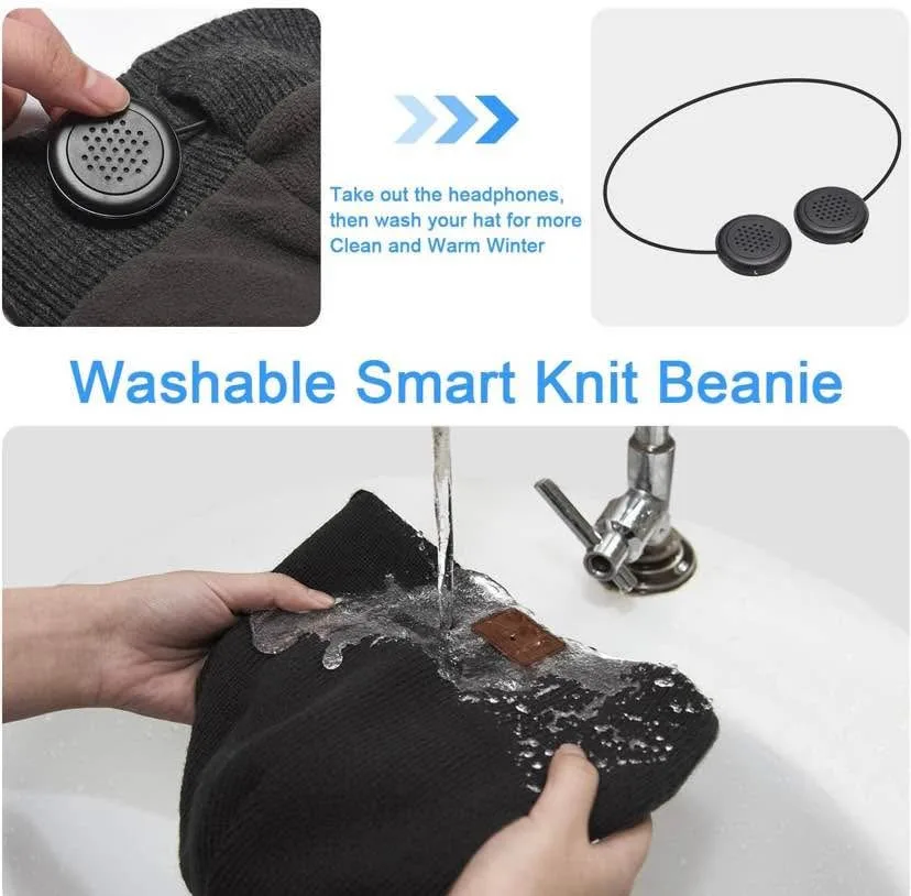 Bluetooth Beanie, Bluetooth V5.2 Wireless Knitted Winter hat, 24 image indicator(6)