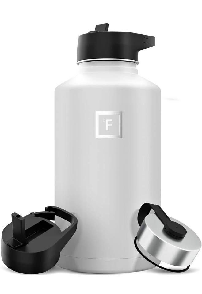 IRON °FLASK Camping & Hiking Hydration Flask with 3 Lids - Stain