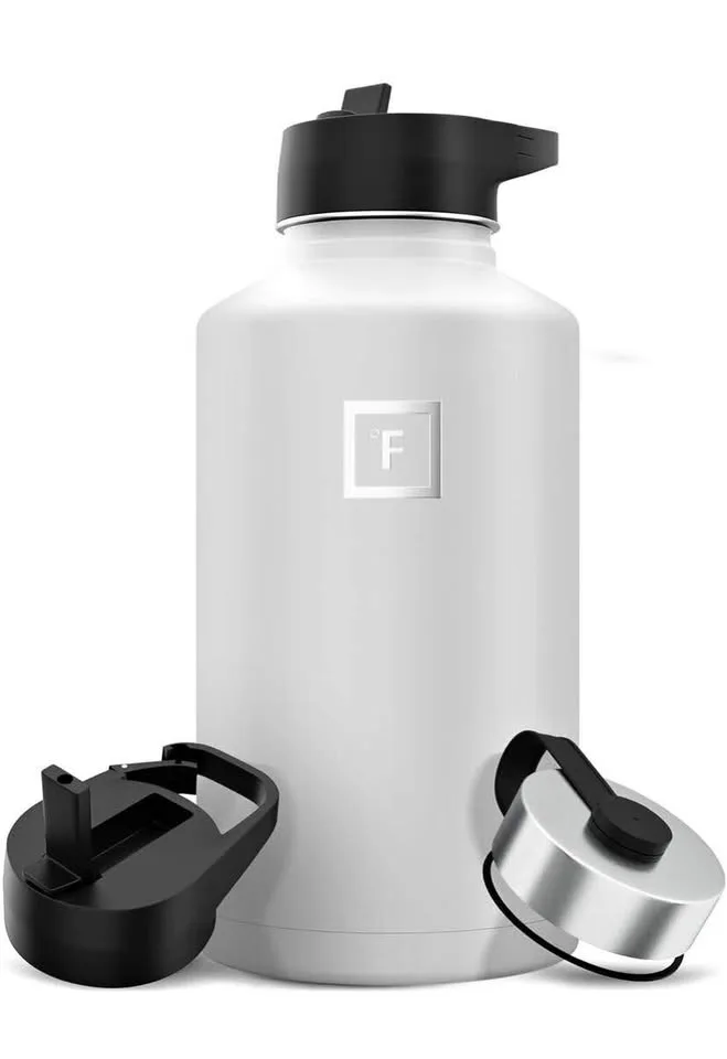 IRON °FLASK Camping & Hiking Hydration Flask with 3 Lids - Stain thumbnail