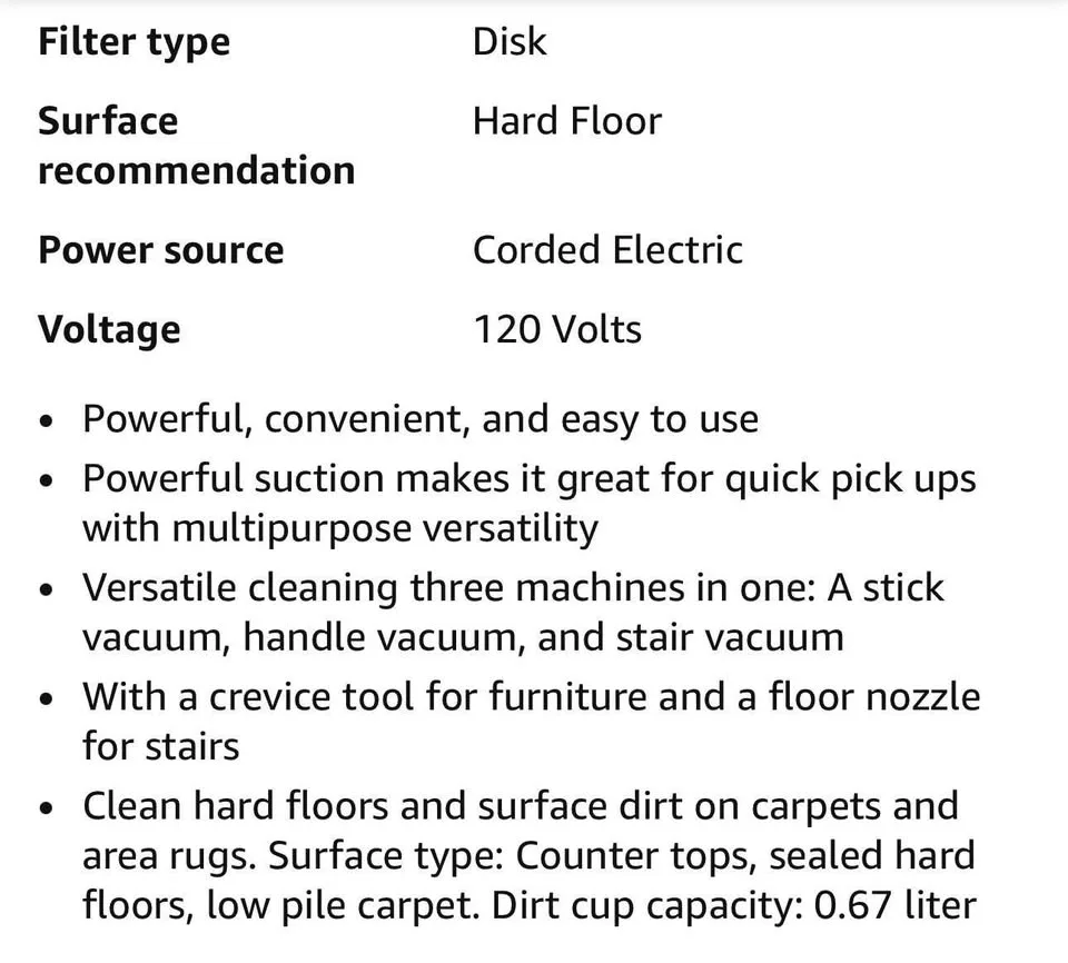 Bissell 3-in-1 Usage, Corded, Lightweight, Removable Hand Vacuum image indicator(2)