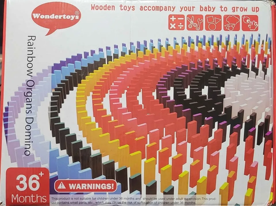 EUC Colour wooden domino set image indicator(5)