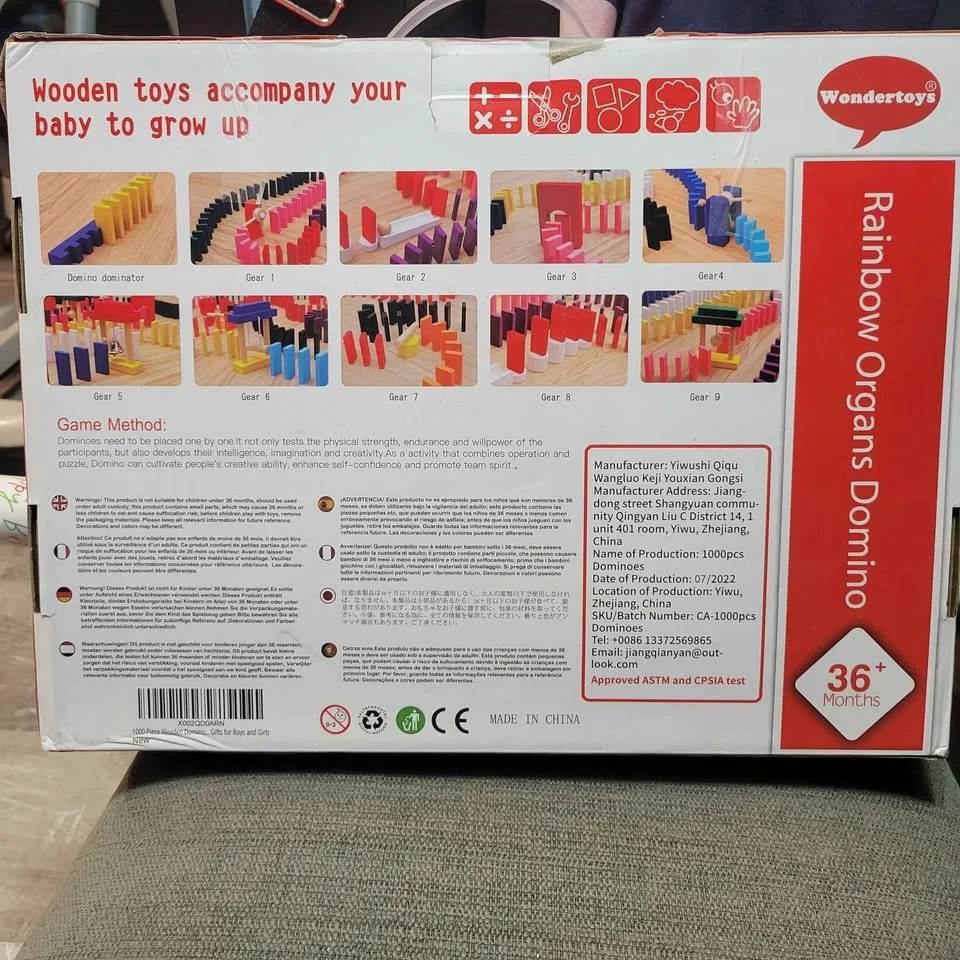 EUC Colour wooden domino set image indicator(6)