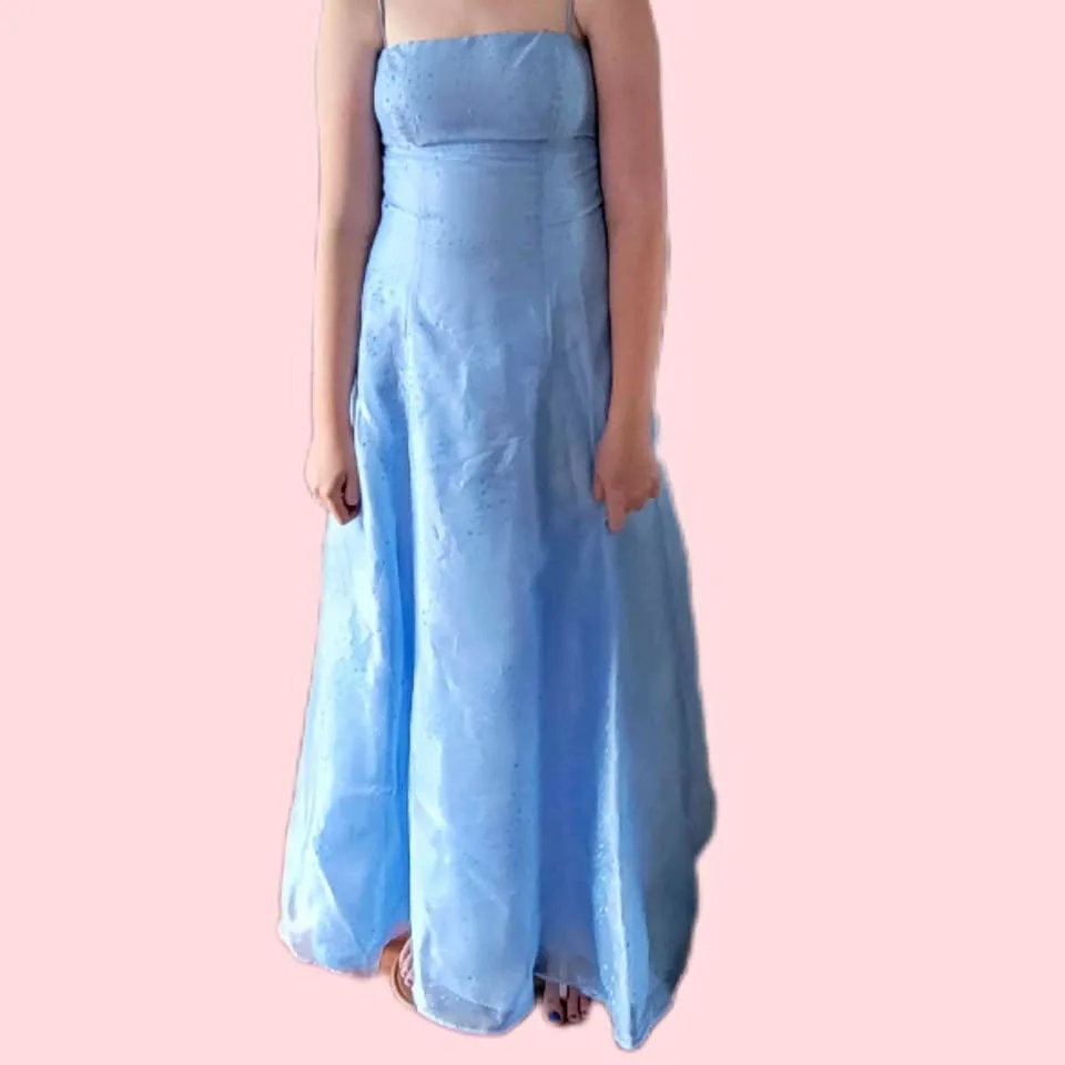 Sz md Grad/Prom baby blue long dress with stars thumbnail