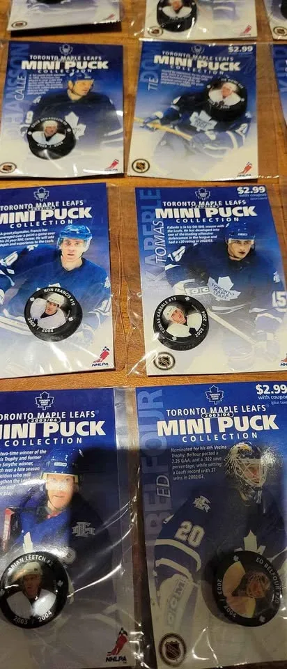 Toronto Maple Leafs Mini Pucks 2003/2004 full set of 28 pucks image indicator(2)