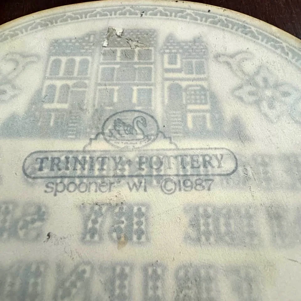 🏡 Vintage TRINITY POTTERY Decorative Ceramic plaque thumbnail