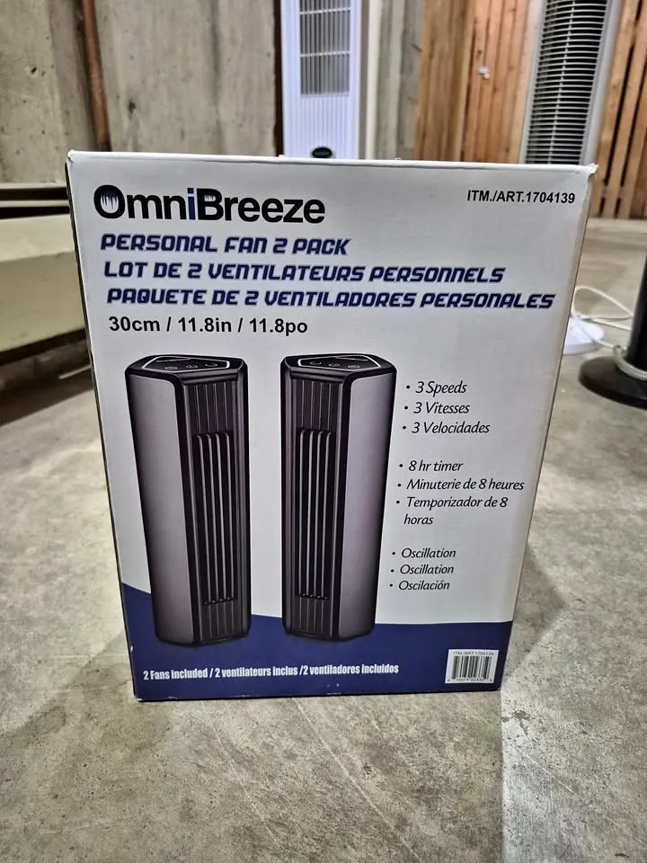 Omni Breeze Personal Fans Two-Pack with Timer thumbnail