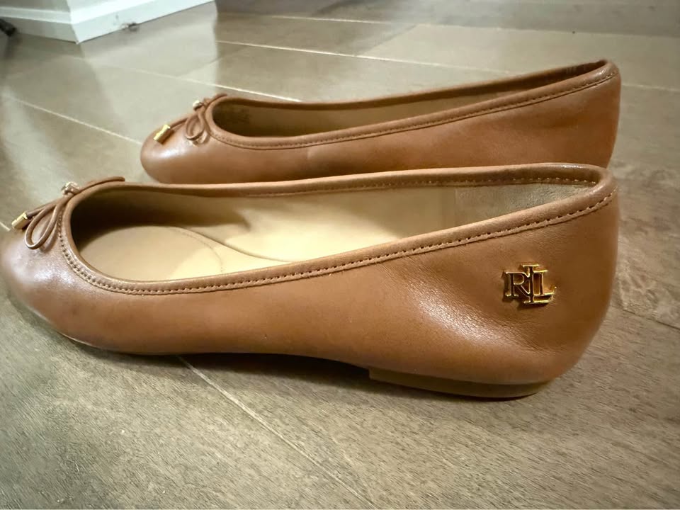 Ralph Lauren Ballet Flats NIB Cognac Brown size 6 - photo 3