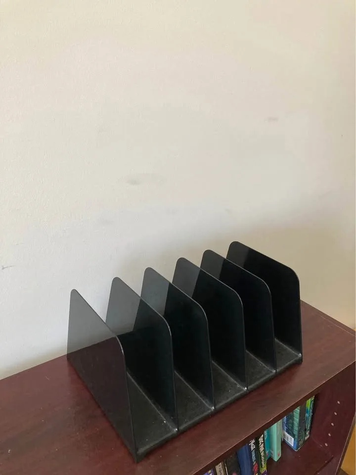 5 Slot Black Plastic File Organizer image indicator(2)