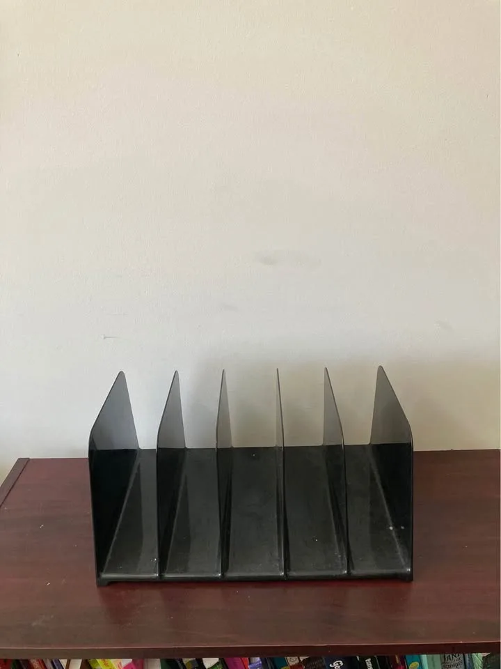 5 Slot Black Plastic File Organizer image indicator(3)