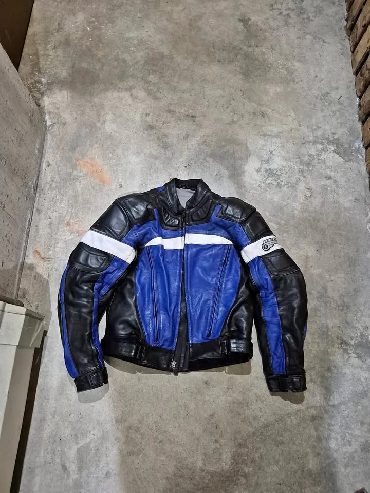 First Gear Leather Motorcycle Jacket Size 42 thumbnail