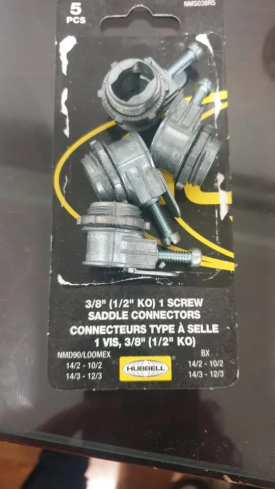 Saddle Connector, 3/8, Hubbell NMS038R5, Zinc, Pack of 4 image indicator(2)