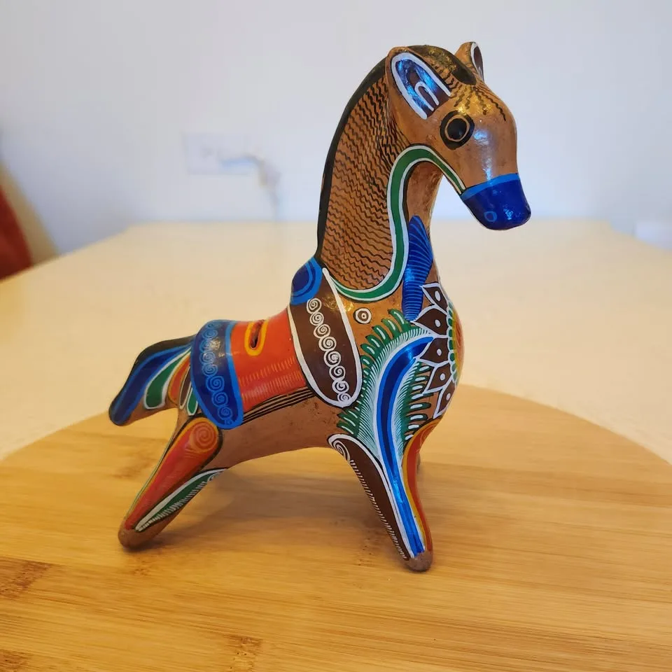 Vintage Hand Painted Ceramic Horse Coin Bank image indicator(2)