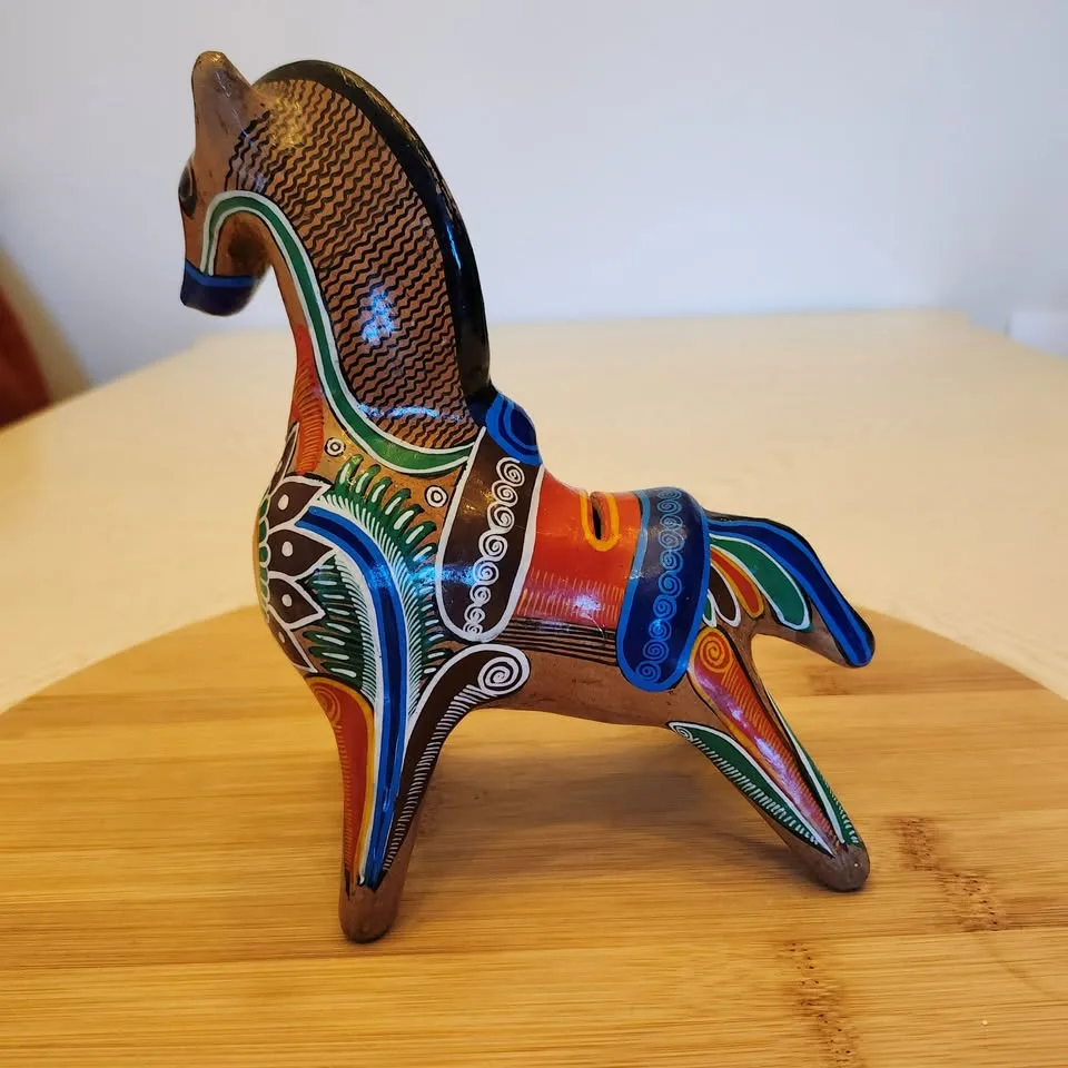 Vintage Hand Painted Ceramic Horse Coin Bank image indicator(4)