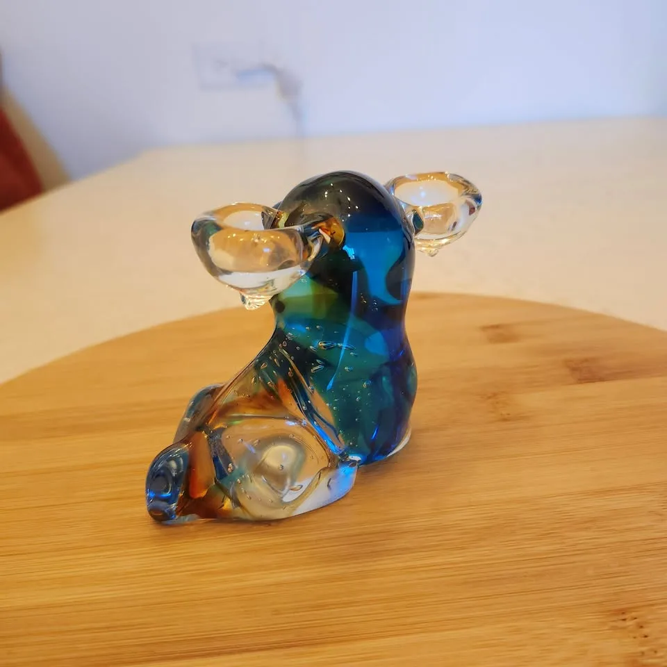 Multi-color Glass Dog Candle Holder image indicator(3)