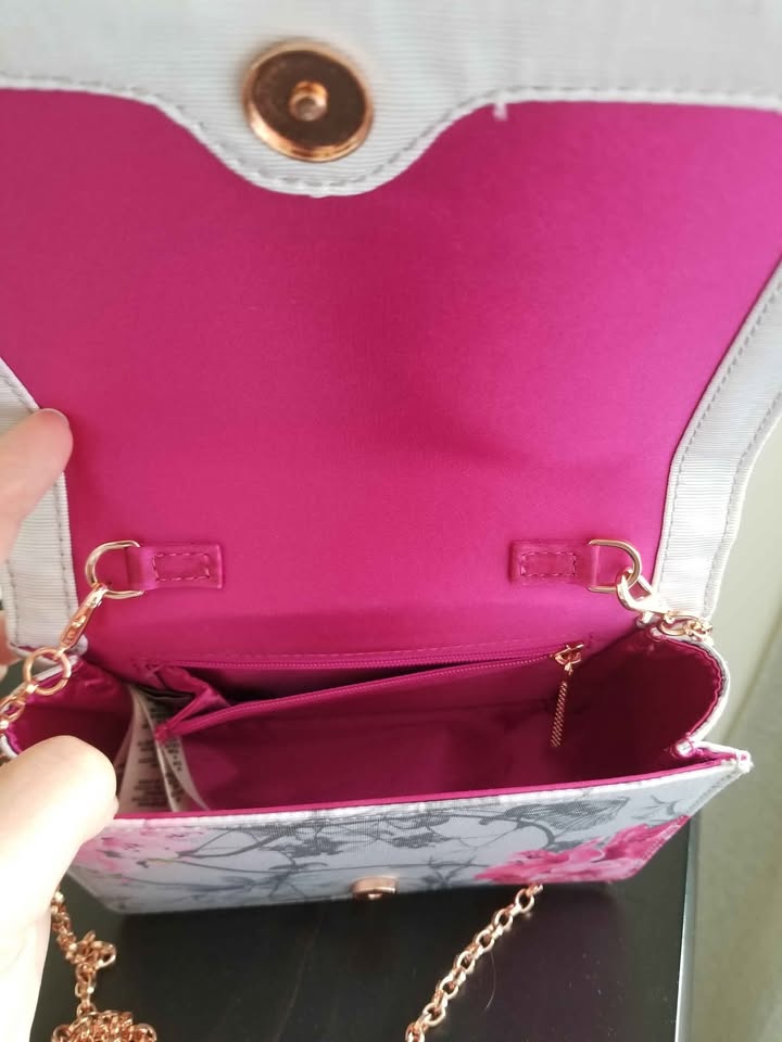 Ted Baker grey & pink floral purse - photo 2