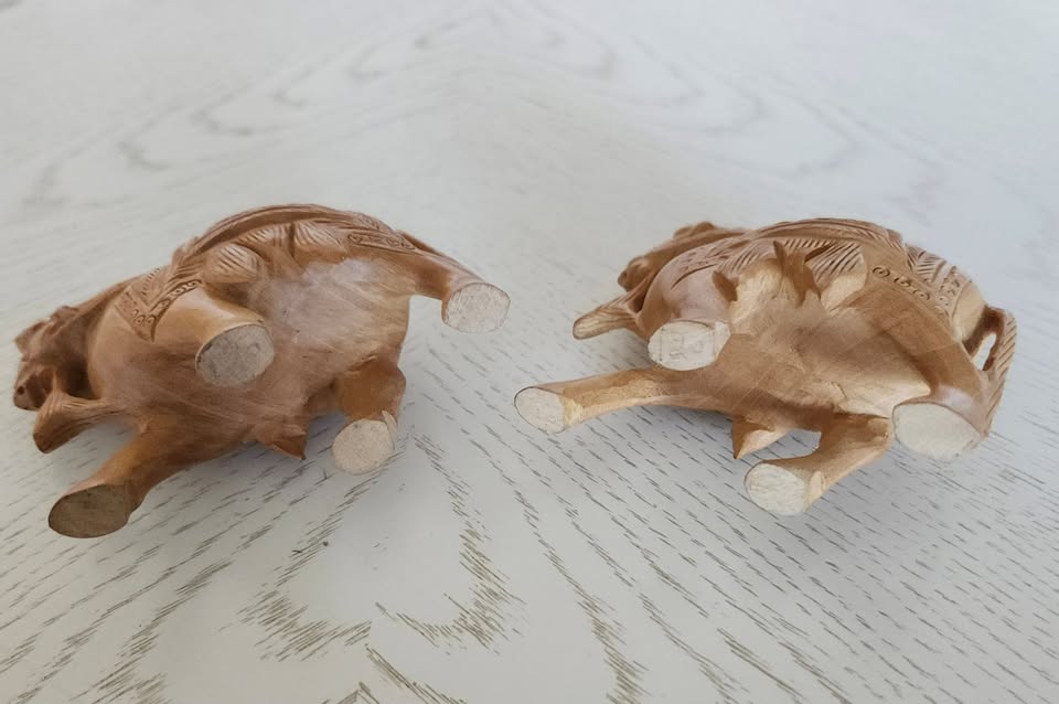 Matching Pair of Carved Wooden Horses - photo 5