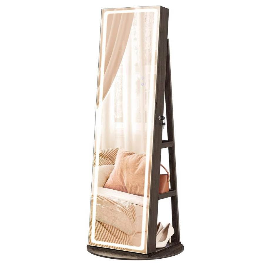 New Open Box SONGMICS LED Mirror Jewelry Cabinet — Model JJC008K - photo 4