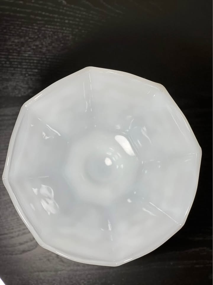 Anchor Hocking Milk Glass Pedestal Bowl Grapevine Design - photo 3