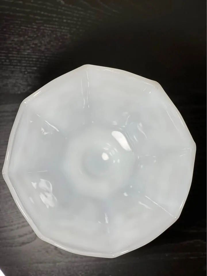 Anchor Hocking Milk Glass Pedestal Bowl Grapevine Design image indicator(3)