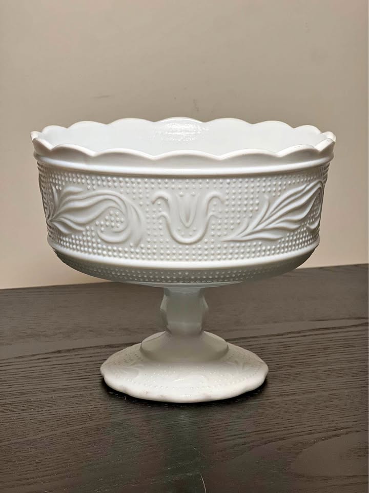 Vintage E.O. Brody Co #M6000 Milk Glass Compote