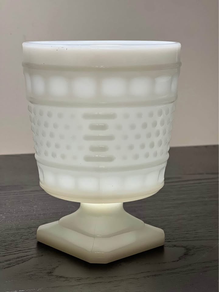 Napco Milk Glass Pedestal Planter Vase, model number #1180 - photo 2
