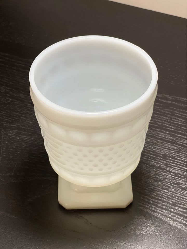 Napco Milk Glass Pedestal Planter Vase, model number #1180 - photo 3