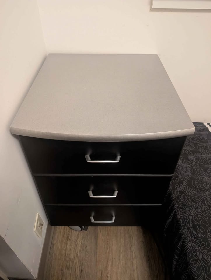 Rolling Bedside Table – 2 Drawers - photo 2