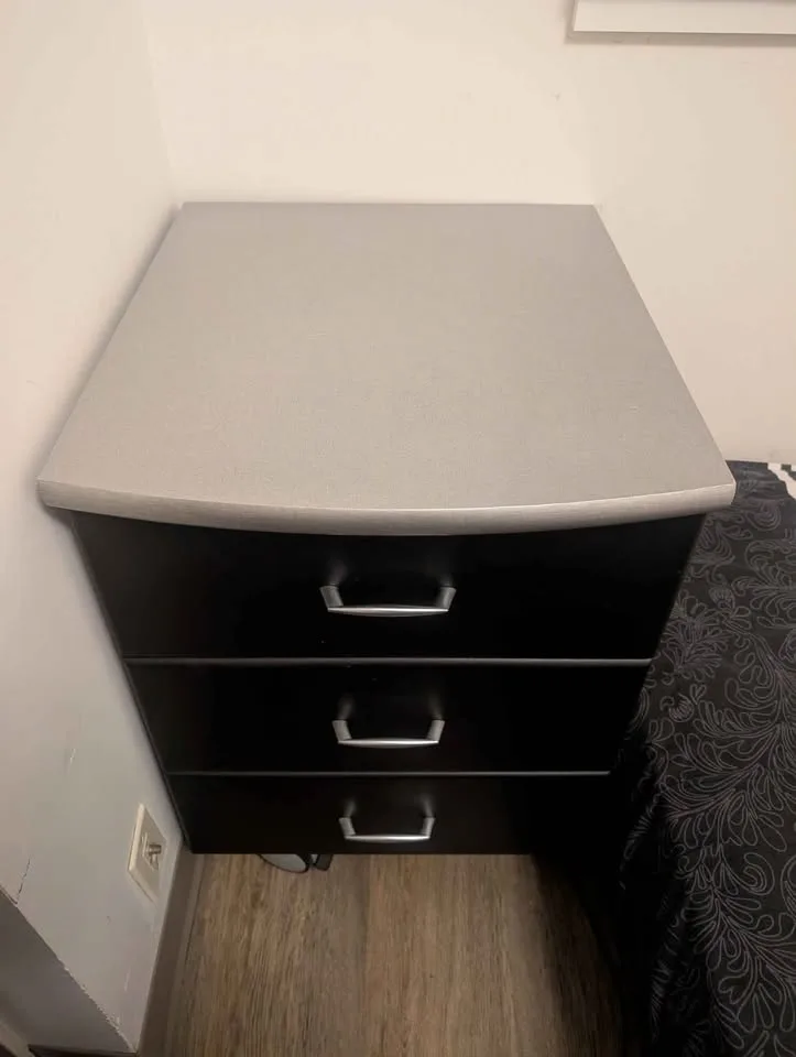 Rolling Bedside Table – 2 Drawers image indicator(2)