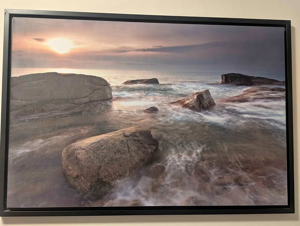 Large Scenic Wall Art – Serene Mountain & Water Landscape (38"x2