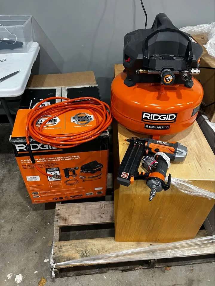 RIDGID 6 gallon compressor and 2-1/8 inch Brad nailer combo kit image indicator(5)