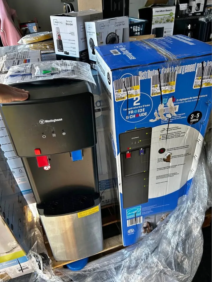 Top loading hot and cold water dispenser