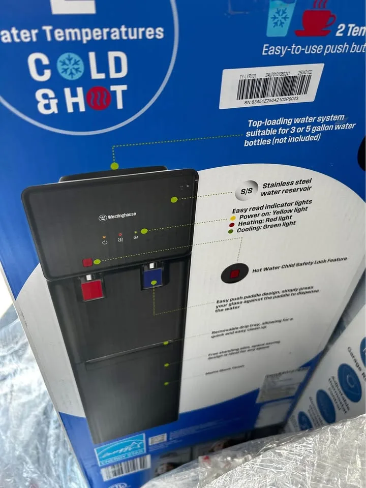 Top loading hot and cold water dispenser image indicator(5)