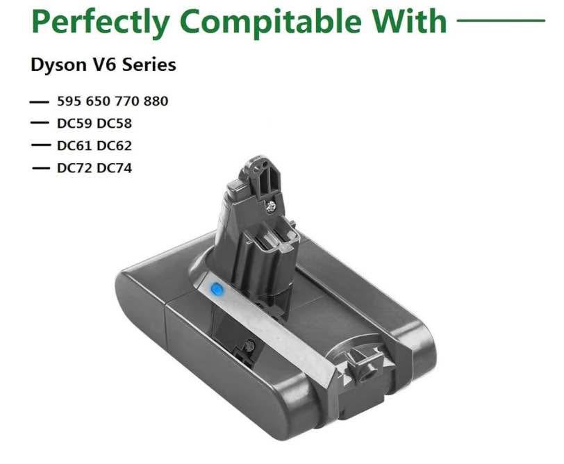 Replacement for Dyson V6 Battery 4500Ah 21.6v DC58 DC59 DC61 DC6 - photo 5