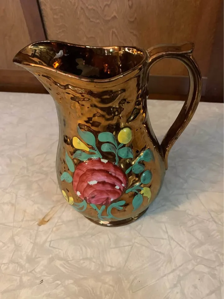 Copper lustre ware milk pitcher image indicator(3)