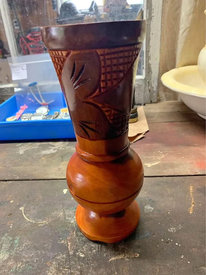Wooden Vase and Candle holders