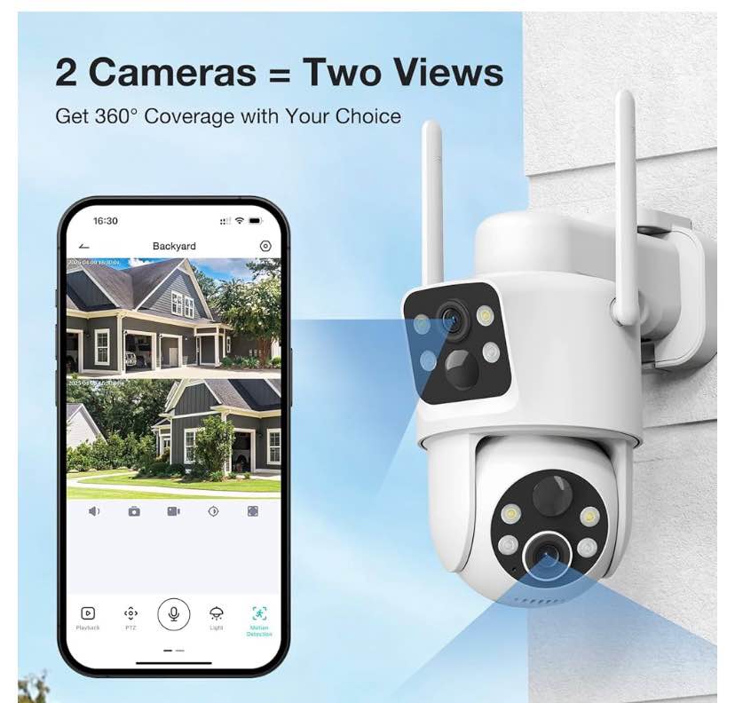 Solar Camera Outdoor Wireless 6MP Dual Lens Solar - 355° Pan & 1 - photo 3